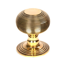 From The Anvil Aged Brass Beehive Centre Door Knob