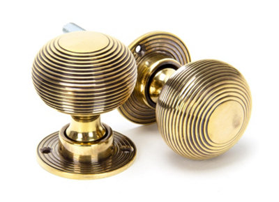 From The Anvil Aged Brass Beehive Mortice/Rim Knob Set