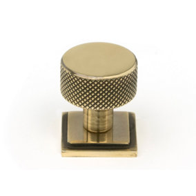 From The Anvil Aged Brass Brompton Cabinet Knob - 25mm (Square)