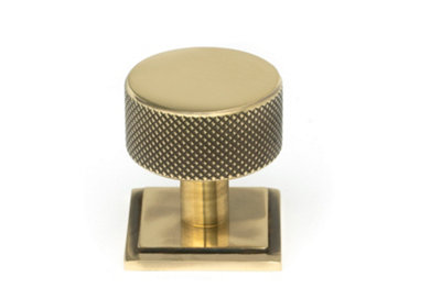 From The Anvil Aged Brass Brompton Cabinet Knob - 32mm (Square)
