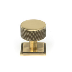 From The Anvil Aged Brass Brompton Cabinet Knob - 32mm (Square)