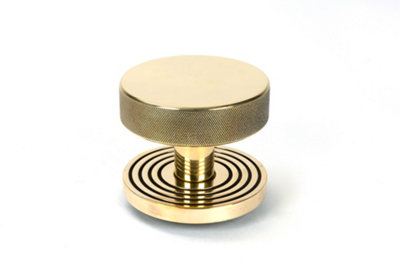 From The Anvil Aged Brass Brompton Centre Door Knob (Beehive)