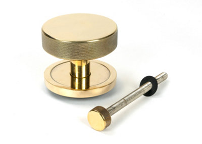 From The Anvil Aged Brass Brompton Centre Door Knob (Plain)