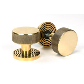 From The Anvil Aged Brass Brompton Mortice/Rim Knob Set (Beehive)