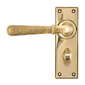 From The Anvil Aged Brass Hammered Newbury Lever Bathroom Set