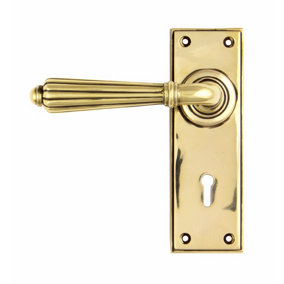 From The Anvil Aged Brass Hinton Lever Lock Set