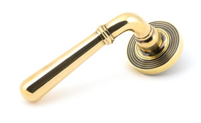 From The Anvil Aged Brass Newbury Lever on Rose Set (Beehive)