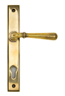 From The Anvil Aged Brass Newbury Slimline Lever Espag. Lock Set