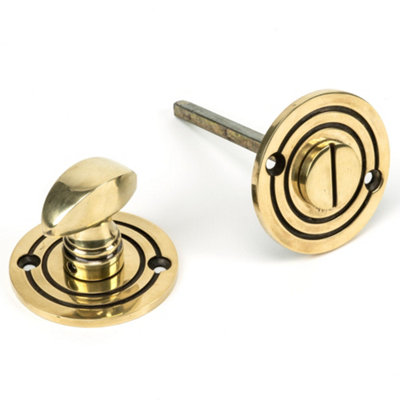 From The Anvil Aged Brass Round Bathroom Thumbturn