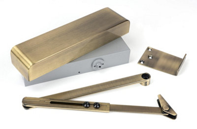 From The Anvil Aged Brass Size 2-5 Door Closer & Cover