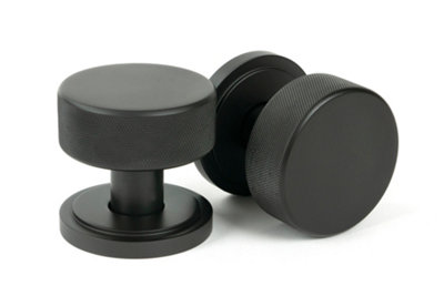 From The Anvil Aged Bronze Brompton Mortice/Rim Knob Set (Art Deco)