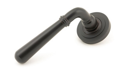 From The Anvil Aged Bronze Newbury Lever on Rose Set (Art Deco)