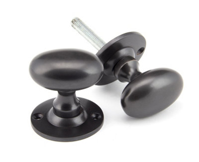 From The Anvil Aged Bronze Oval Mortice/Rim Knob Set