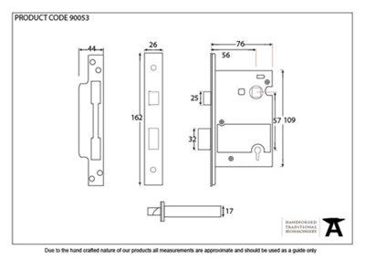 From The Anvil Black 3 Inch 5 Lever Heavy Duty BS Sash Lock