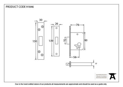 From The Anvil Black 3 Inch Euro Profile Dead Lock