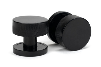 From The Anvil Black Brompton Mortice/Rim Knob Set (Plain)