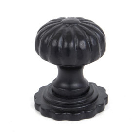 From The Anvil Black Flower Cabinet Knob - Large