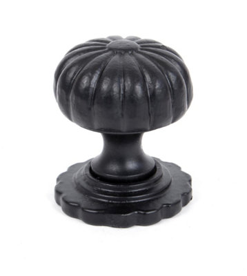 From The Anvil Black Flower Cabinet Knob - Small