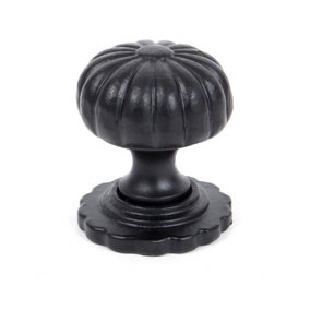 From The Anvil Black Flower Cabinet Knob - Small
