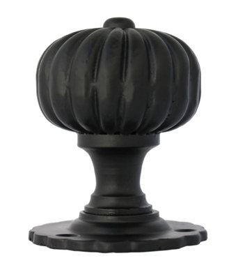 From The Anvil Black Flower Mortice Knob Set