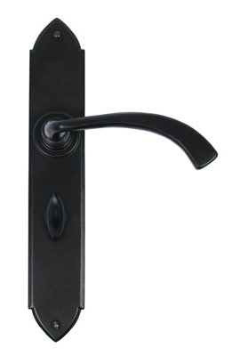 From The Anvil Black Gothic Curved Sprung Lever Bathroom Set