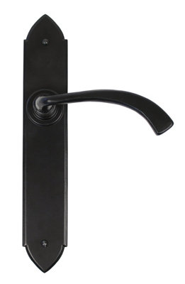 From The Anvil Black Gothic Curved Sprung Lever Latch Set