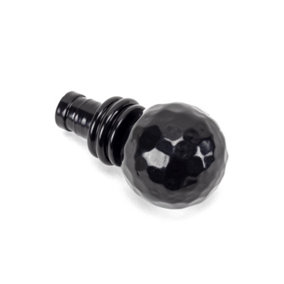 From The Anvil Black Hammered Ball Curtain Finial (pair)