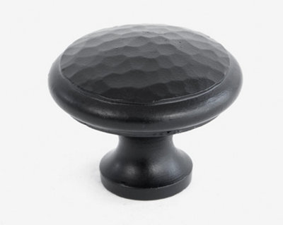 From The Anvil Black Hammered Cabinet Knob - Large