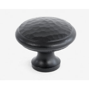 From The Anvil Black Hammered Cabinet Knob - Large