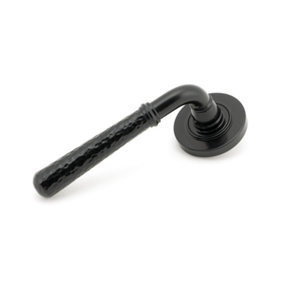 From The Anvil Black Hammered Newbury Lever on Rose Set (Plain)