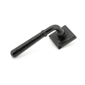 From The Anvil Black Hammered Newbury Lever on Rose Set (Square) - Unsprung