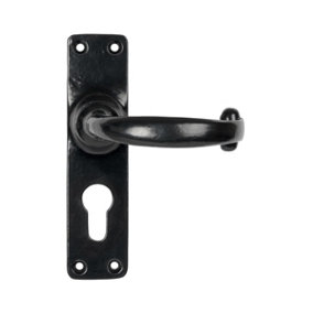 From The Anvil Black MF Lever Euro Lock Set