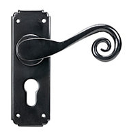 From The Anvil Black Monkeytail Lever Euro Lock Set