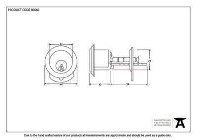 From The Anvil Black Rim Cylinder KA