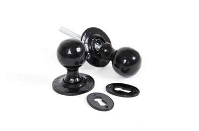 From The Anvil Black Round Mortice/Rim Knob Set