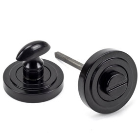 From The Anvil Black Round Thumbturn Set (Art Deco)