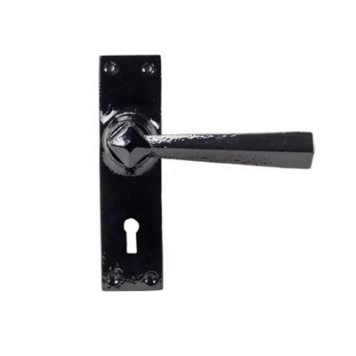 From The Anvil Black Straight Lever Lock Set