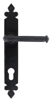 From The Anvil Black Tudor Lever Espag. Lock Set