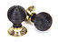 From The Anvil Ebony & Aged Brass Beehive Mortice/Rim Knob Set