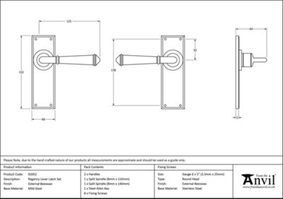 From The Anvil External Beeswax Regency Lever Latch Set