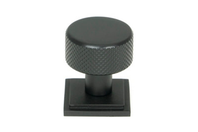 From The Anvil Matt Black Brompton Cabinet Knob - 25mm (Square)