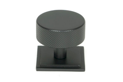 From The Anvil Matt Black Brompton Cabinet Knob - 38mm (Square)