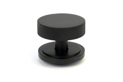 From The Anvil Matt Black Brompton Centre Door Knob (Art Deco)