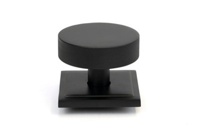 From The Anvil Matt Black Brompton Centre Door Knob (Square)