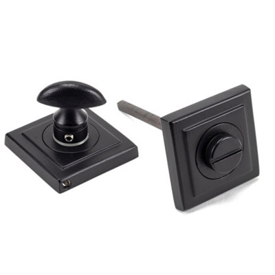 From The Anvil Matt Black Round Thumbturn Set (Square)