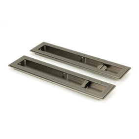 From The Anvil Pewter 250mm Art Deco Rectangular Pull - Privacy Set