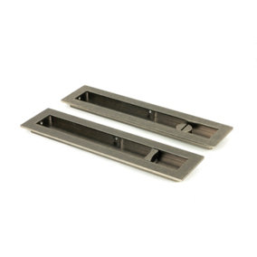 From The Anvil Pewter 250mm Plain Rectangular Pull - Privacy Set