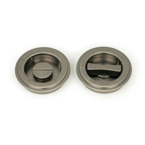 From The Anvil Pewter 60mm Art Deco Round Pull - Privacy Set