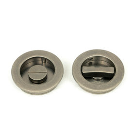 From The Anvil Pewter 60mm Plain Round Pull - Privacy Set