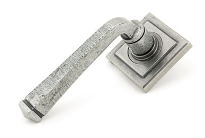 From The Anvil Pewter Avon Round Lever on Rose Set (Square) - Unsprung
